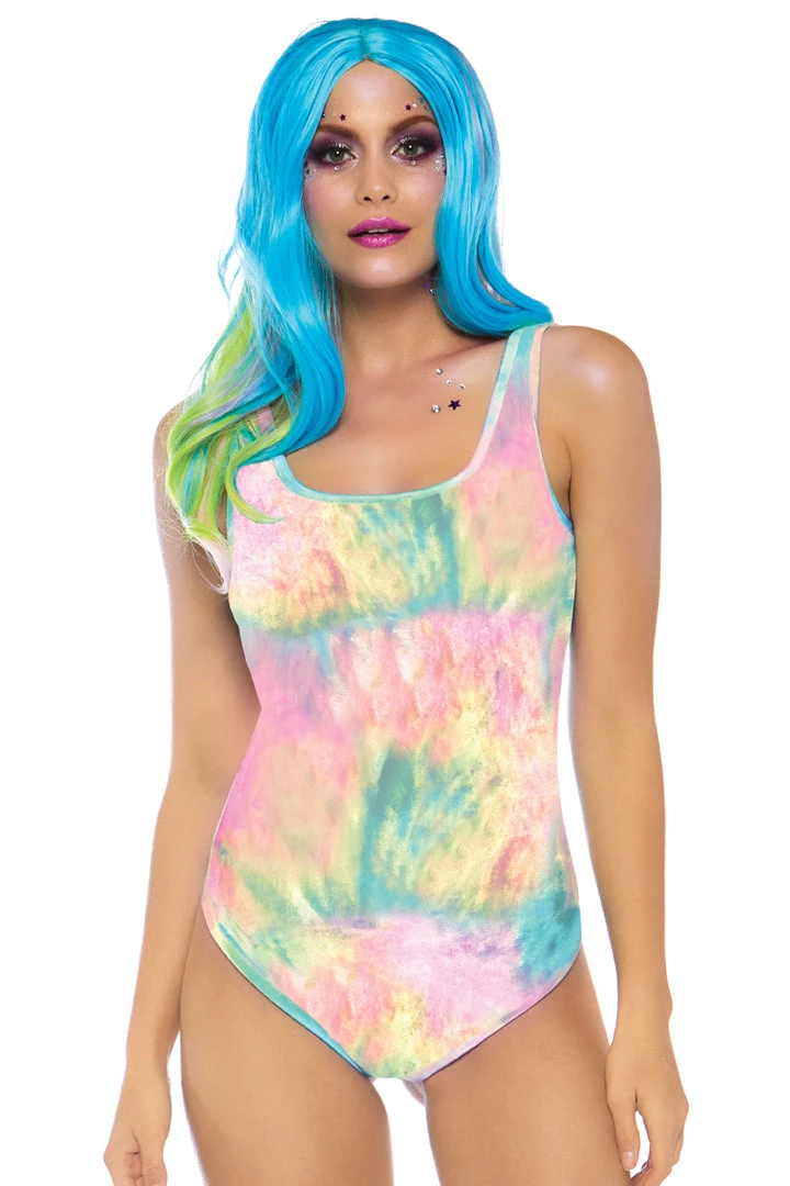 Leg Avenue Pastel Tie Dye Tank Bodysuit 3 Leg Avenue Pastel Tie Dye Tank Bodysuit