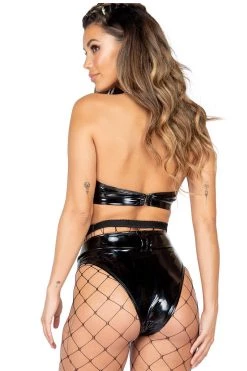 Roma Dancewear 1pc Latex Crop Top With Underboob Cutout