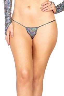 Roma Iridescent Shimmer Micro Bottom - Silver