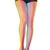 Music Legs Dancewear Rainbow Striped Fishnet Pantyhose