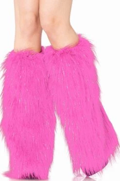 Leg Avenue Ravewear Bright Candy Pink Furry Leg Warmers