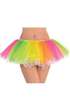 AMSCAN Neon Rainbow Tulle Tutu Rainbow Clothing
