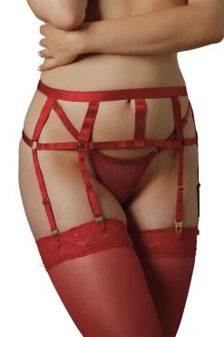 Allure Red Please Me Garter With G-string BDSM Lingerie