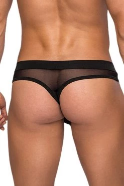 Magic Silk Black Hose Thong Male Thongs