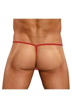 Magic Silk Male Thongs Red Novelty Squeaker Elephant G-String