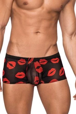 Magic Silk Black Lips Print Mini Short 8 Magic Silk Black Lips Print Mini Short