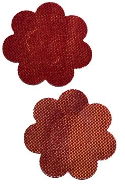 GE Apparel Red & Silver Chrome Petal Nipple Pasties