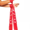 Seven Til Midnight Red Satin Lace Bondage Ties Lingerie