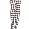 Music Legs Hosiery Checker Thigh High Stockings