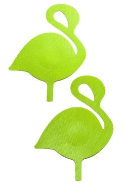GE Apparel Lime Green Flamingo Nipple Pasties Accessories