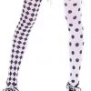 Music Legs Black & White Harlequin Thigh High Stockings Hosiery
