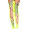 Music Legs Rainbow Lace-Up Neon Green Thigh Highs 1 Music Legs Rainbow Lace-Up Neon Green Thigh Highs