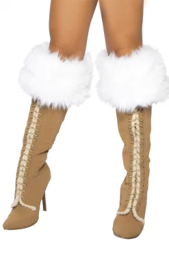 Roma Accessories (Costume) White Fur Boot Cuffs