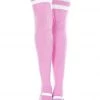 Music Legs Striped Thigh High Socks - Pink/White Hosiery 2 Music Legs Striped Thigh High Socks - Pink/White Hosiery