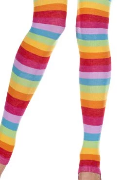 Music Legs Rainbow Thigh High Footless Stockings