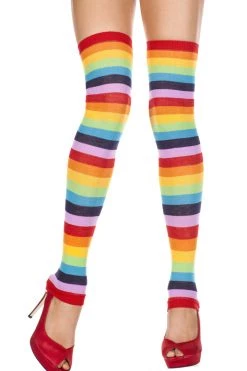 Music Legs All Dancewear Rainbow Acrylic Thigh High Leg Warmers
