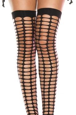 Music Legs Oval Net Spandex Thigh Highs Hosiery