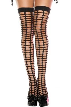 Music Legs Oval Net Spandex Thigh Highs Hosiery