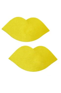 GE Apparel Yellow Lips Nipple Pasties Accessories