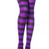 Music Legs Black And Purple Striped Thigh High Stockings Hosiery