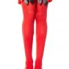 Music Legs Red Thigh High Stockings With Black Bows