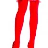 Music Legs Red Thigh High Stockings With Red Satin Bows Hosiery 1 Music Legs Red Thigh High Stockings With Red Satin Bows Hosiery