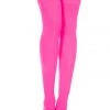 Music Legs Glow In The Dark & Neon Hot Pink Opaque Thigh High Stockings 2 Music Legs Glow In The Dark & Neon Hot Pink Opaque Thigh High Stockings