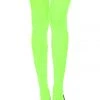 Music Legs Glow In The Dark & Neon Neon Green Opaque Thigh High Stockings 2 Music Legs Glow In The Dark & Neon Neon Green Opaque Thigh High Stockings