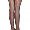 Music Legs Double Backseam Spandex Fishnet Thigh Highs With Bows