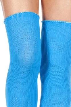 Music Legs Hosiery Bright Aqua Blue Thigh High Sock Leggings