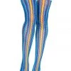 Music Legs Hosiery Blue & Yellow Zigzag Thigh High Sock Stockings
