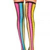 Music Legs Rainbow Zigzag Thigh High Sock Stockings Rainbow Clothing