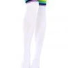Music Legs White Thigh High Socks - Rainbow