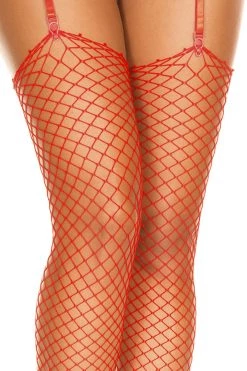 Music Legs Red Mini Diamond Net Spandex Stockings Fishnet