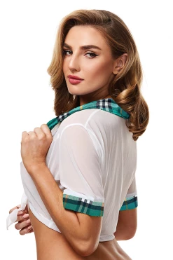 XGEN School Girl Outfits Turquoise Teacher Pet Schoolgirl Top