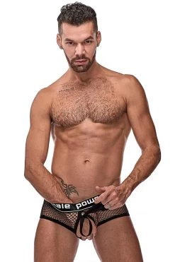 Magic Silk Male Thongs Black Cock Pit Net Mini Cock Ring Short