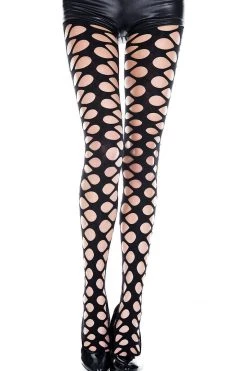 Music Legs Hosiery Net Cutout Holes Pantyhose