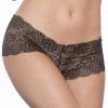 Popsi Black Lace Crotchless Boyshort Panty