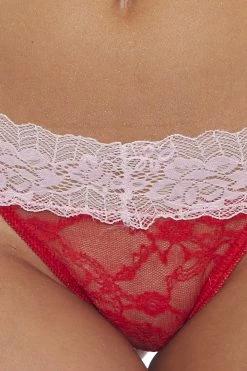 Popsi Lingerie Pink & Red Lace Thong Panty 8 Popsi Lingerie Pink & Red Lace Thong Panty