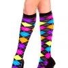 Music Legs Multi-color Argyle Knee High Stockings 2 Music Legs Multi-color Argyle Knee High Stockings