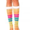 Music Legs Sheer Rainbow Knee High Rainbow Clothing