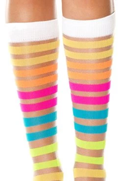 Music Legs Sheer Rainbow Knee High Rainbow Clothing