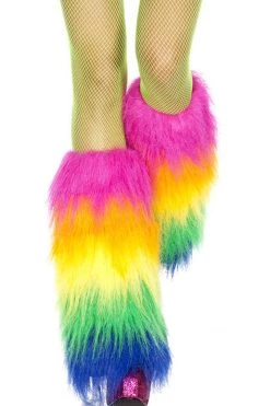 Music Legs Rainbow Furry Leg Warmers