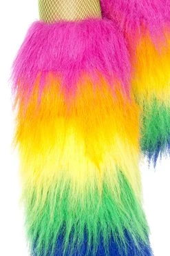 Music Legs Rainbow Furry Leg Warmers