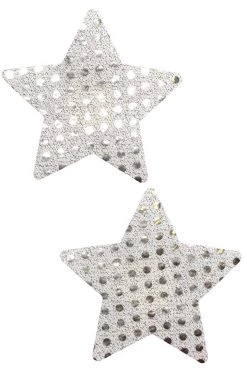 GE Apparel Silver Star Sequin Nipple Pasties Accessories