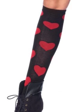 Leg Avenue Valentines Day Lingerie Love Sick Knee High Opaque Stockings