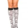Music Legs Zebra Striped Knee High Stockings Hosiery