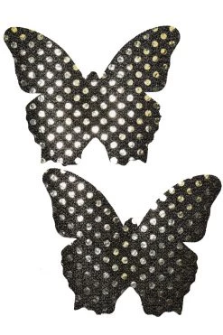 GE Apparel Accessories Black Sequin Butterfly Nipple Pasties