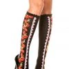 Music Legs Black Knee High Stockings W/ Strawberries Hosiery