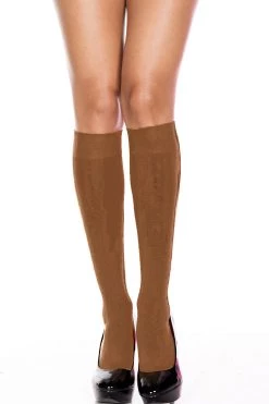 Music Legs Hosiery Coppertone Cutie Suntan Opaque Knee Hi Stockings